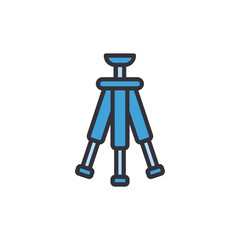 Stylized Blue Tripod Illustration For Camera Or Photographic Device