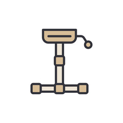 Adjustable Stool With Footrest In Modern Minimalist Style Illustration