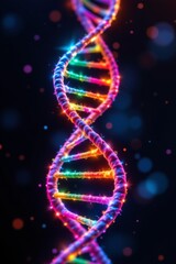 Vibrant Spiraling Helix Against Dark