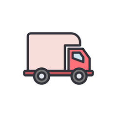 Fototapeta premium Stylized Illustration Of A Small Delivery Truck For Transporting Goods