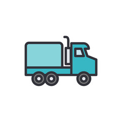 Stylized Illustration Of A Blue Truck Ready To Transport Freight