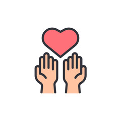 Symbolic Representation Of Giving And Receiving Love With Open Hands