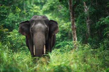 Fototapeta premium Elephant in the woods Kuiburi Park Thailand