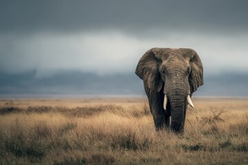 Obraz premium Elephant roaming the grassland