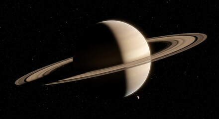 Beautiful saturn planet with rings outer space exploration astronomy science wallpaper hd image stock photo