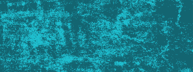Grungy Halloween teal color background. Creepy spooky vector hand painted ink banner bg.