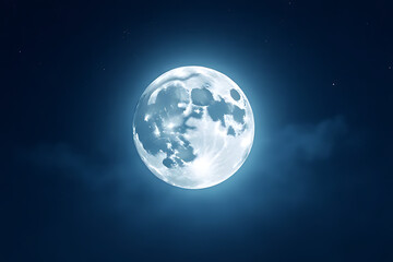 The moon shines brightly