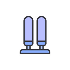 Stylized Illustration Of Two Vertical Cylinders On A Common Base
