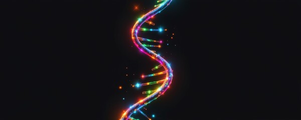 Vibrant Double Helix Dark Background