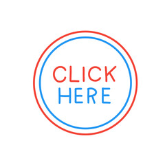 Click Here sign symbol on round button