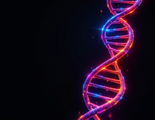 Vibrant Helix Structure Black Background