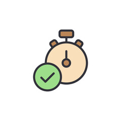 Effective Deadline Management With Stopwatch And Validation Symbol