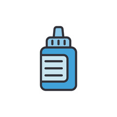 Illustration Of A Cute Blue Bottle With An Editable Information Label