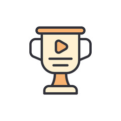 Outstanding Video Platform Award Trophy With Play Button Symbol