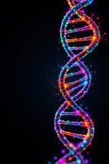 Luminous Doublehelix Structure Black Background