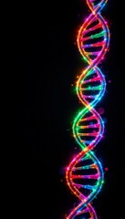 Illuminated Double Helix Black Background