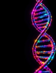 Colorful Dna Helix Against Black Background
