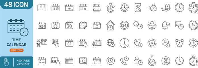 Time Calendar Icon Set ,Schedule, Clock, Reminder, Event, Planner, Alarm, Datecalendar,time,clock,schedule,planner,alarm,date,event,reminder,timer,watch,deadline,planning,appointment,meeting,day,month