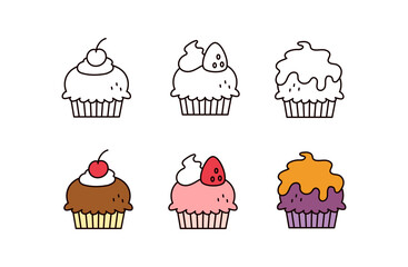 カップケーキイラストセット
