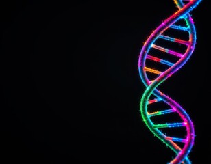 Futuristic Double Helix with Colorful Gradient Lighting