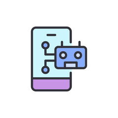 Robot On A Mobile Phone Representing Artificial Intelligence Technology