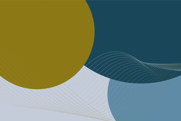 Geometric abstract background with circles and waves lines as a decoration