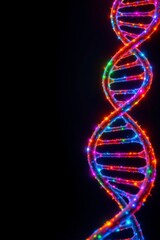 Vibrant Double Helix Dark Background