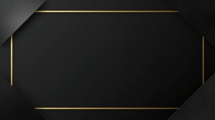 Professional black and gold certificate frame, clean layout with gold edges and matte black corner finish,