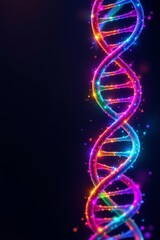 Vibrant Doublehelix Structure Dark Background