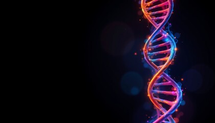 Vibrant Doublehelix Structure Black Background