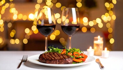 Romantic steak dinner