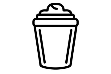 line art Protein Powder vector silhouette illustration isolated on white background