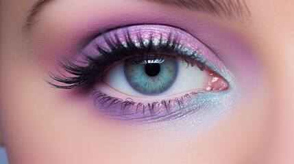 Obraz premium Hot, Stunning, pastel Blue Eye Shadow For 2025.