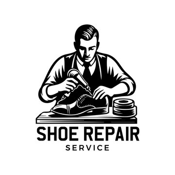 vintage vector logo of shoe maker 