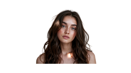 Portrait of a Young Woman with Long Brown Hair