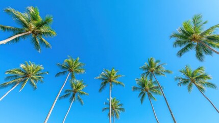Fototapeta premium Palm trees against blue sky