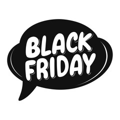 Catch exciting Black Friday deals with this bold, modern speech bubble graphic!