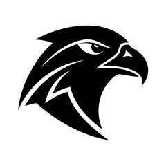 Silhouette a falcon head with sharp lines eye detail bird raptor