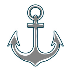 シンプルな錨（いかり）の線画イラスト