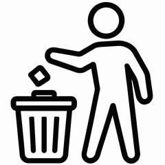 Person discarding waste into a trash bin at a clean and organized location during daylight hours