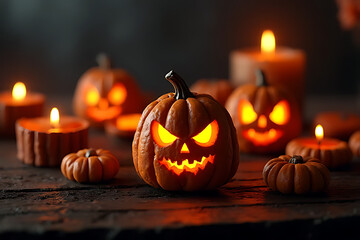 Halloween, pumpkin, horror, candle, light