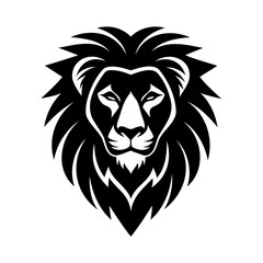 Silhouette a lion head with a stylized mane on animal