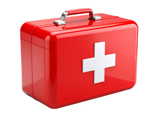 Obraz premium 3D realistic first aid box icon with soft shadows and glossy finish