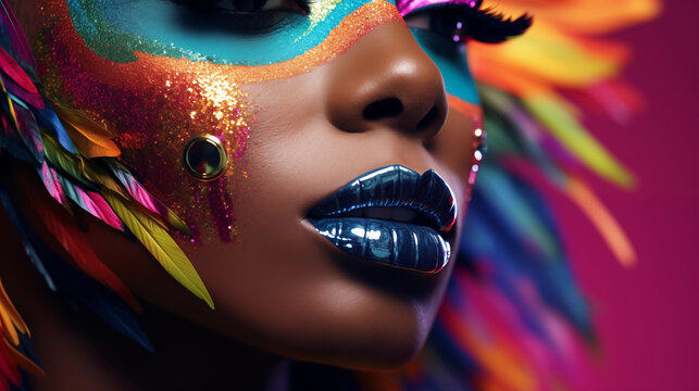 Autumnal Glow Hot Fiery Eye Makeup Art, Cosmic smoky Festival  Fantasy eye shadow design of 2025.
