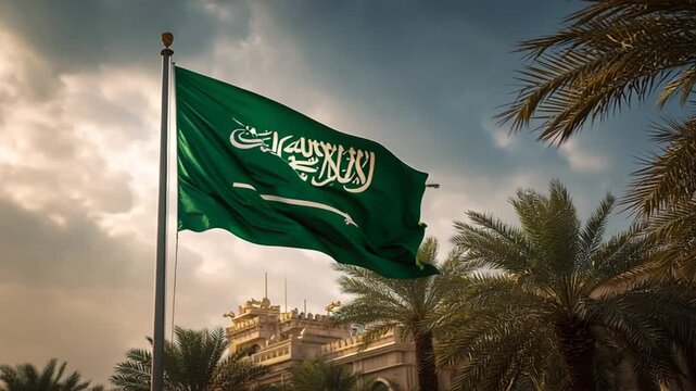 The biggest National flag of Saudi Arabia