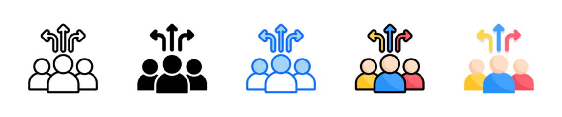 Flexibility Leadership Icon Set Multiple Style Collection