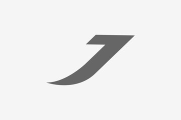 letter J bold sport minimalist logo 