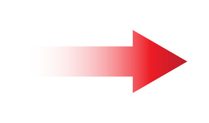 Red gradient arrow isolated on white background png