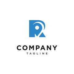 Obraz premium Letter R Location Logo Icon Vector