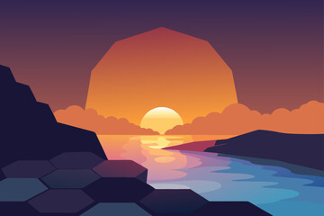 Fototapeta premium sunset over the ocean